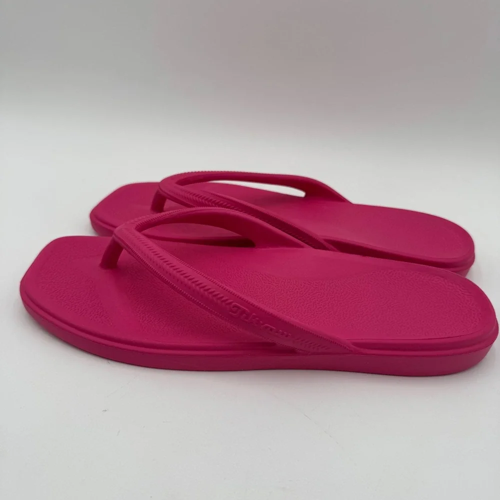 Tikvaw Flip Flop Sandals Square Toe Summer Beach Women 40EU/ 9 US Hot Pink Thong